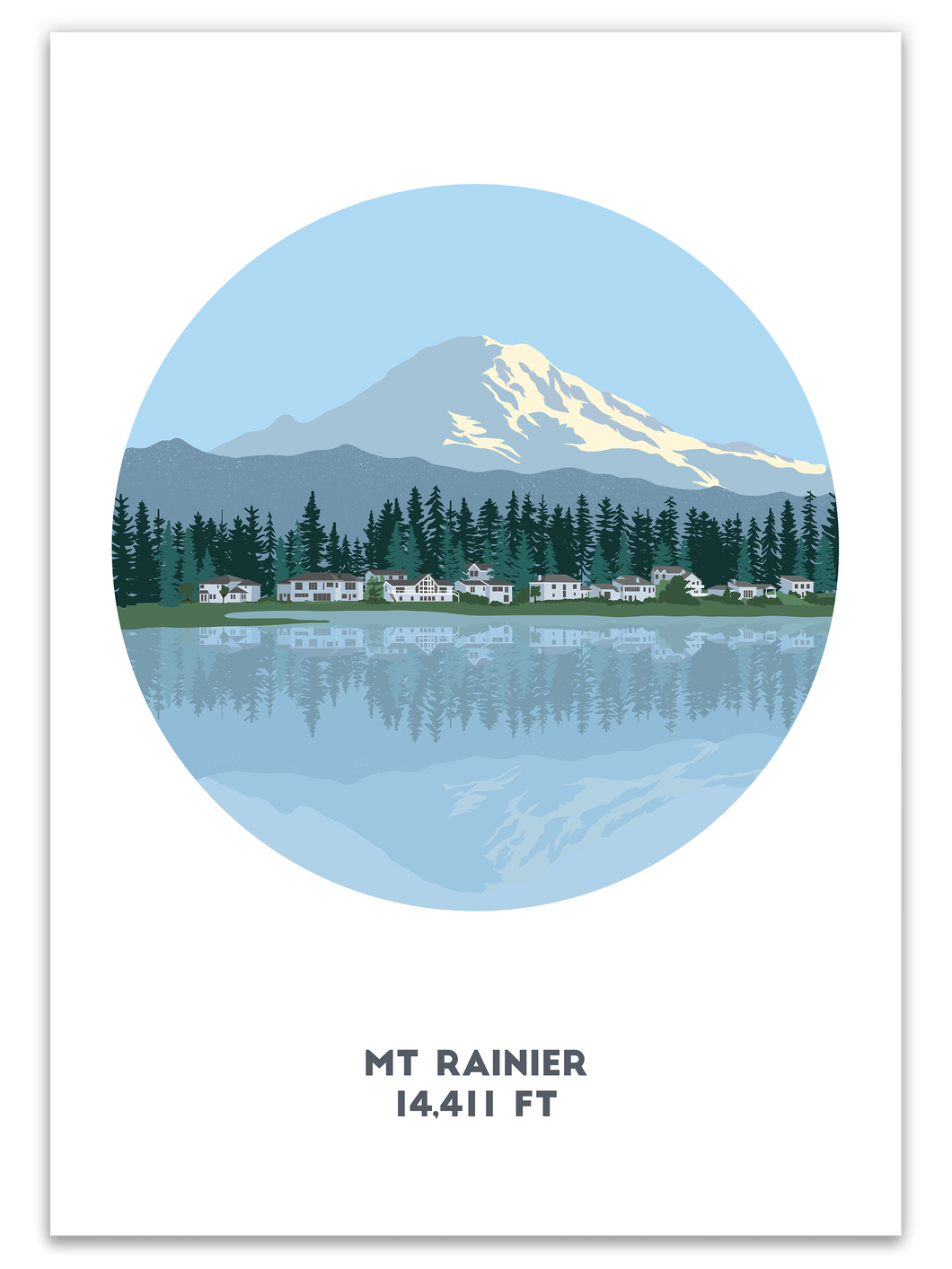 Mt Rainer Mountain Print - USA - Trail Bound Prints