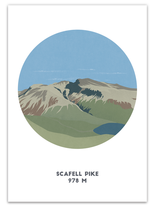 Scafell Pike Mountain Print - United Kingdom - Trail Bound Prints