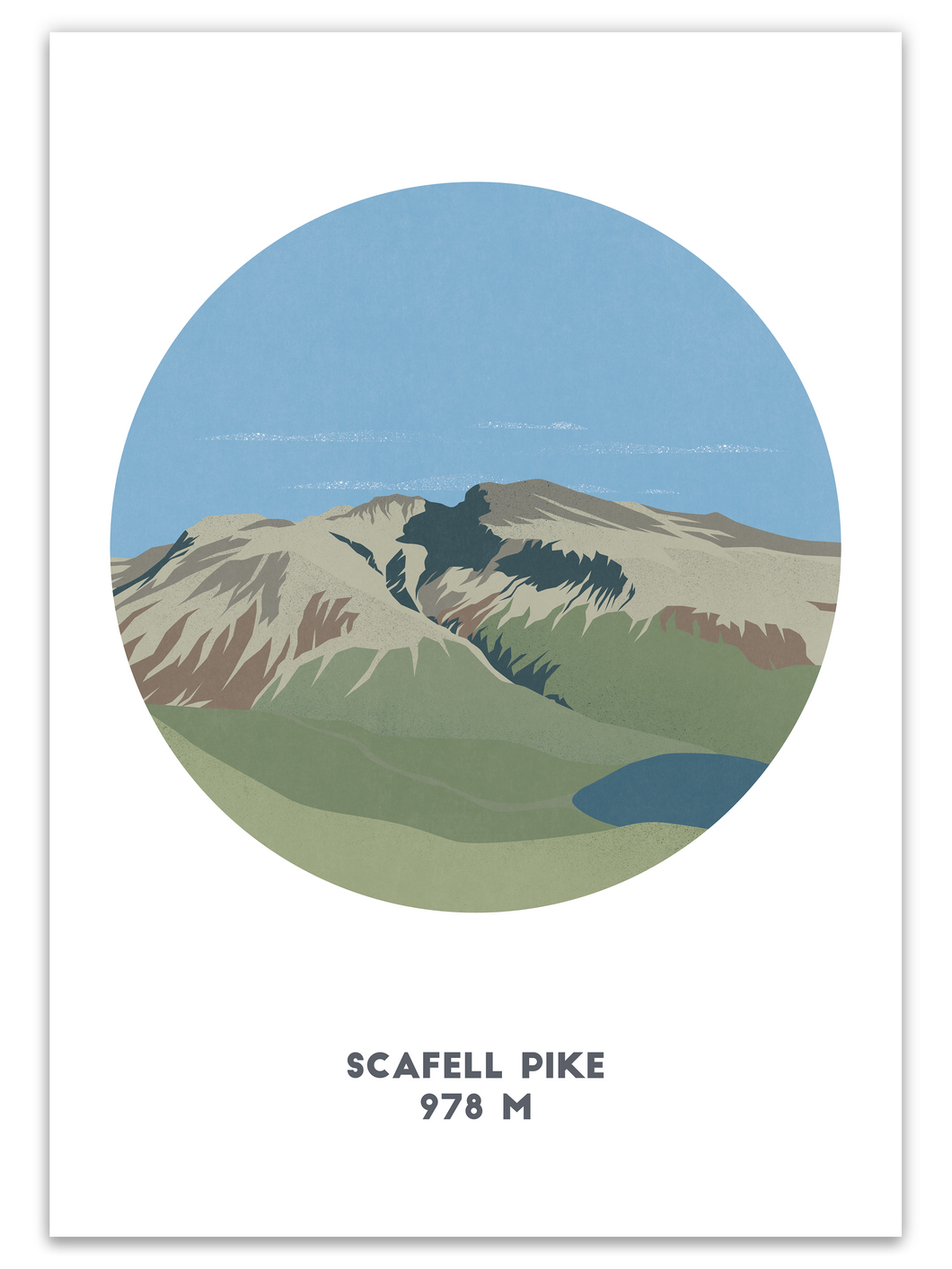 Scafell Pike Mountain Print - United Kingdom - Trail Bound Prints