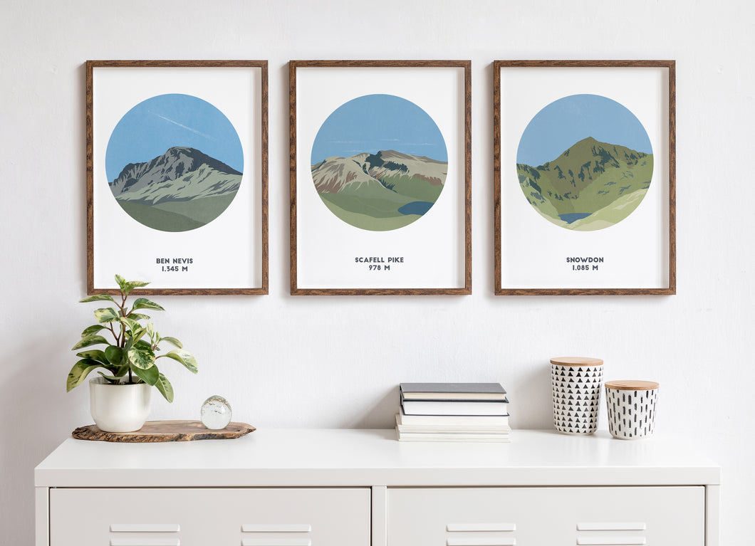 Three Peaks Challenge Print - UK - Trail Bound Prints