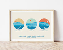 Load image into Gallery viewer, Yorkshire Three Peaks Challenge poster, Pen-Y-Ghent, Whernside, Ingleborough. Three Peaks
